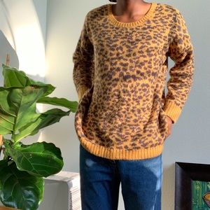 Oversized Cheetah Print Sweater